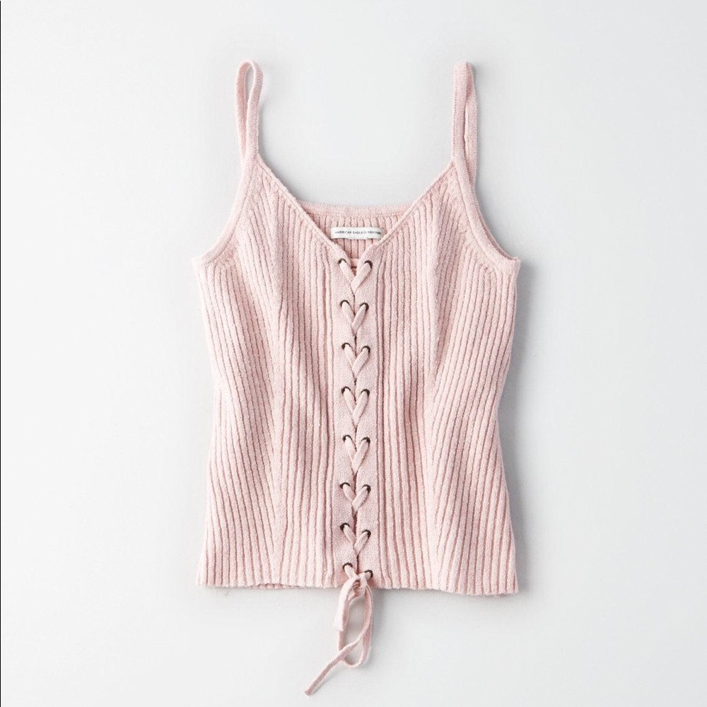 American Eagle ribbed knit corset tank top